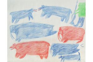 Untitled (Walrus, Polar Bears and Hunter) C4244