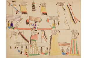 Cheyenne Camp Scene with Tipis P4469-12